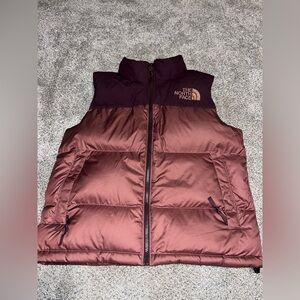The North Face Burgundy Puffer Vest